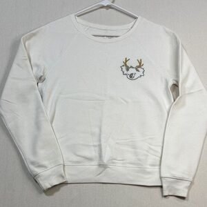Gilly Hicks White Crewneck Sweater with Koala Patch